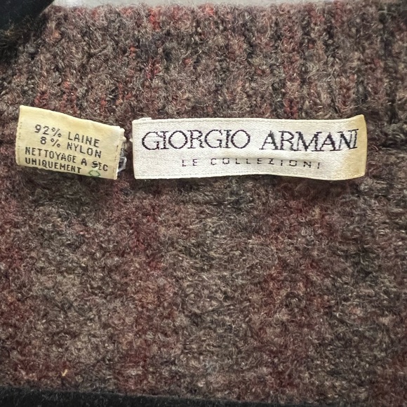 🚨($40for Live Show only!) Wool Blend Giorgio Armani Brown Men's Sweater - Picture 2 of 10